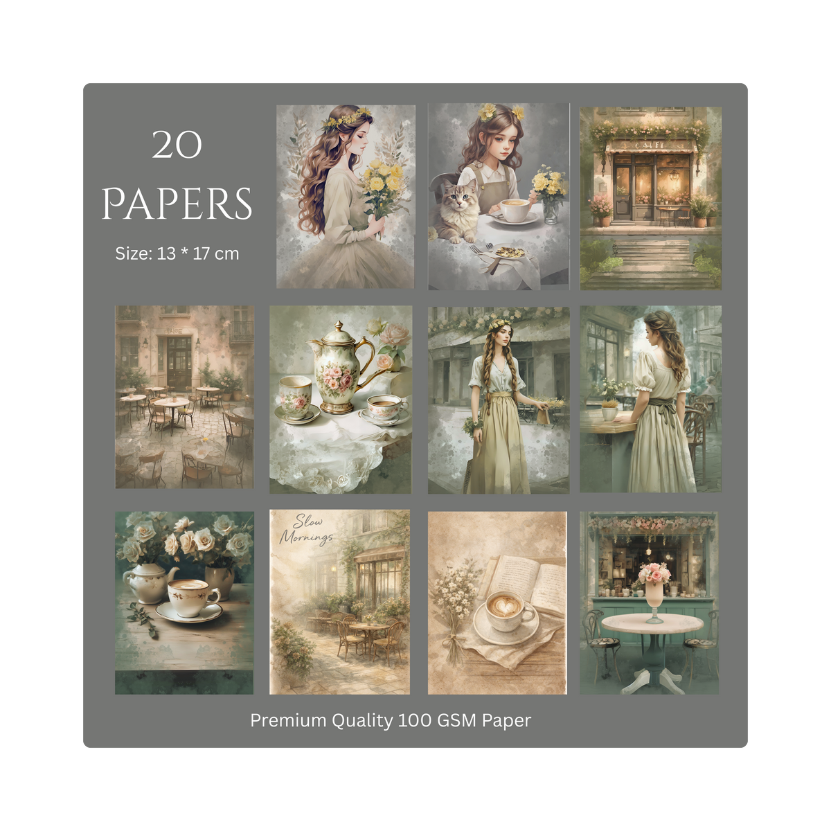 ☕ Green Café – Scrap Paper Set
