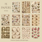 Vintage Garden Cut & Collage Book | 15 Pages | A4 | Vintage Floral Ephemera & Craft Paper