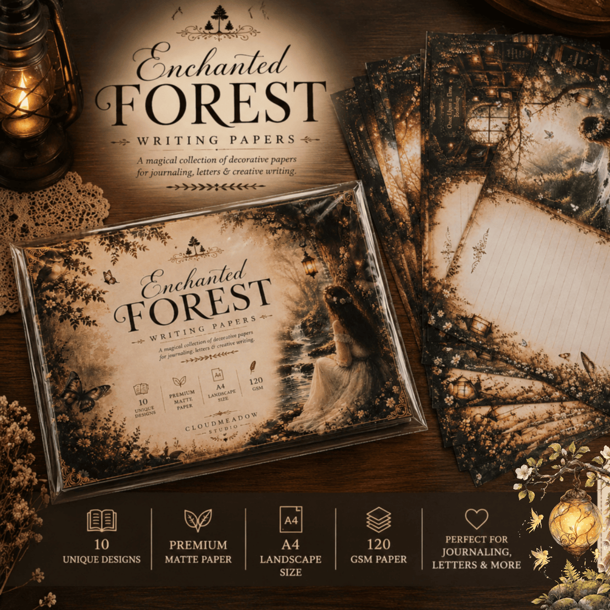 Enchanted Forest – Writing Papers 🌿✨