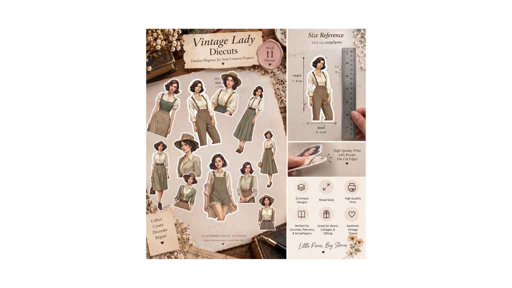 Vintage Lady - Sticker Diecuts